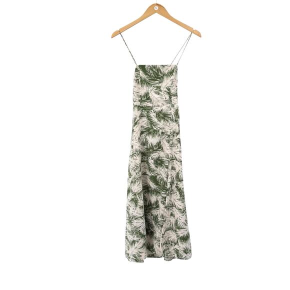 Lulu's Leaves in the Breeze Green Leaf Print Backless Smocked Strappy Midi Dress - Picture 10 of 13